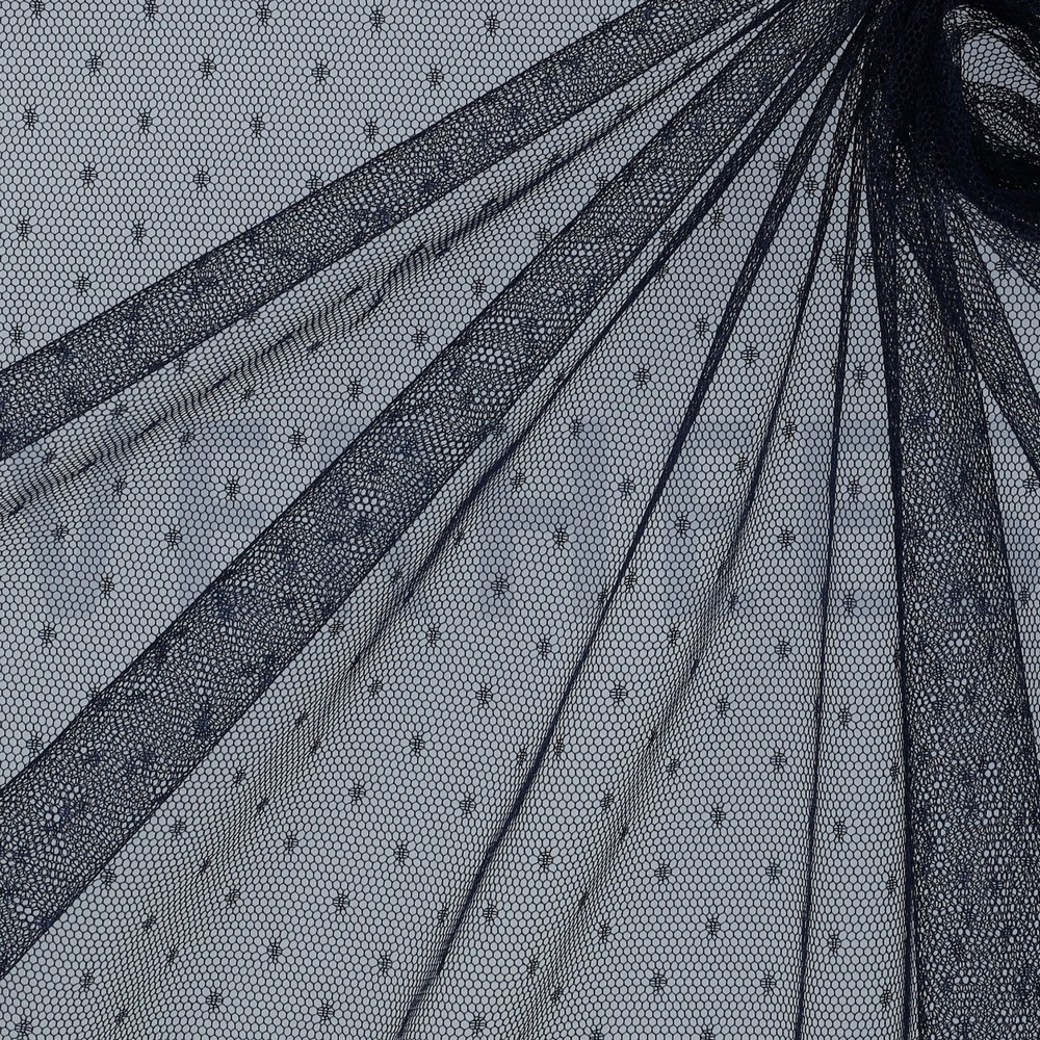 FINE TULE DOT NAVY #3
