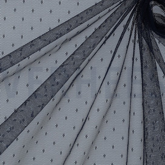 FIJNE TULE STIPPEN MARINEBLAUW #7