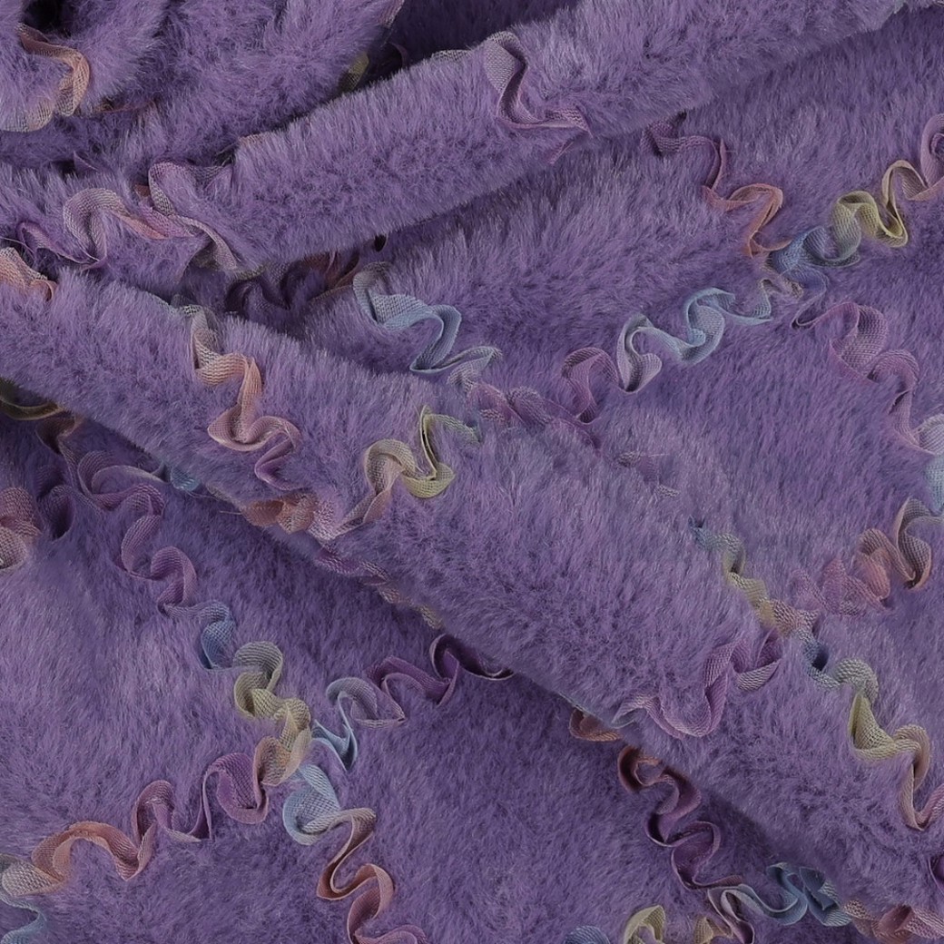 FAUX FUR WITH TULE MULTI COLOUR LILAC #3