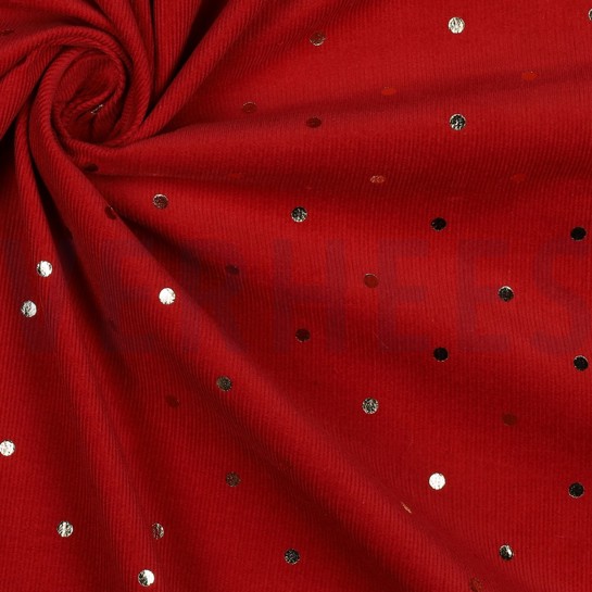 VELOURS MILLERAIES OR FEUILLE POINTS ROUGE #7