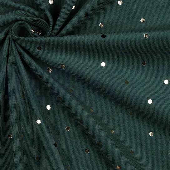 VELOURS MILLERAIES OR FEUILLE POINTS VERT FONCÉ #7