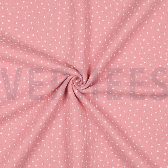 DOUBLE GAUZE LITTLE DOTS ROSE #7