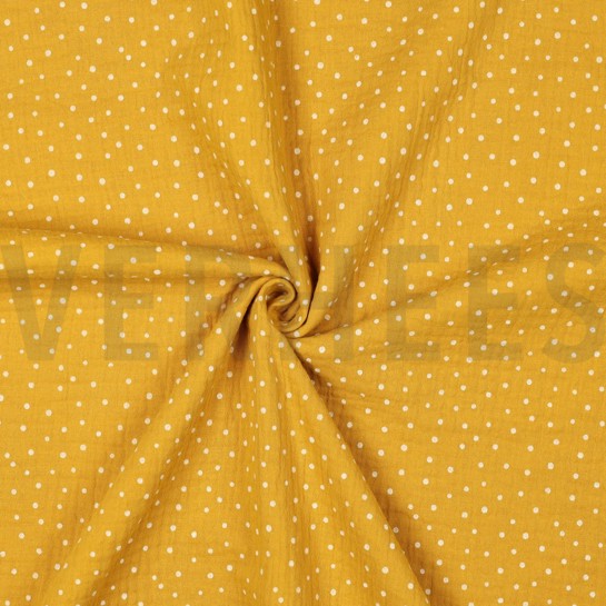 DOUBLE GAUZE LITTLE DOTS OCHRE #7