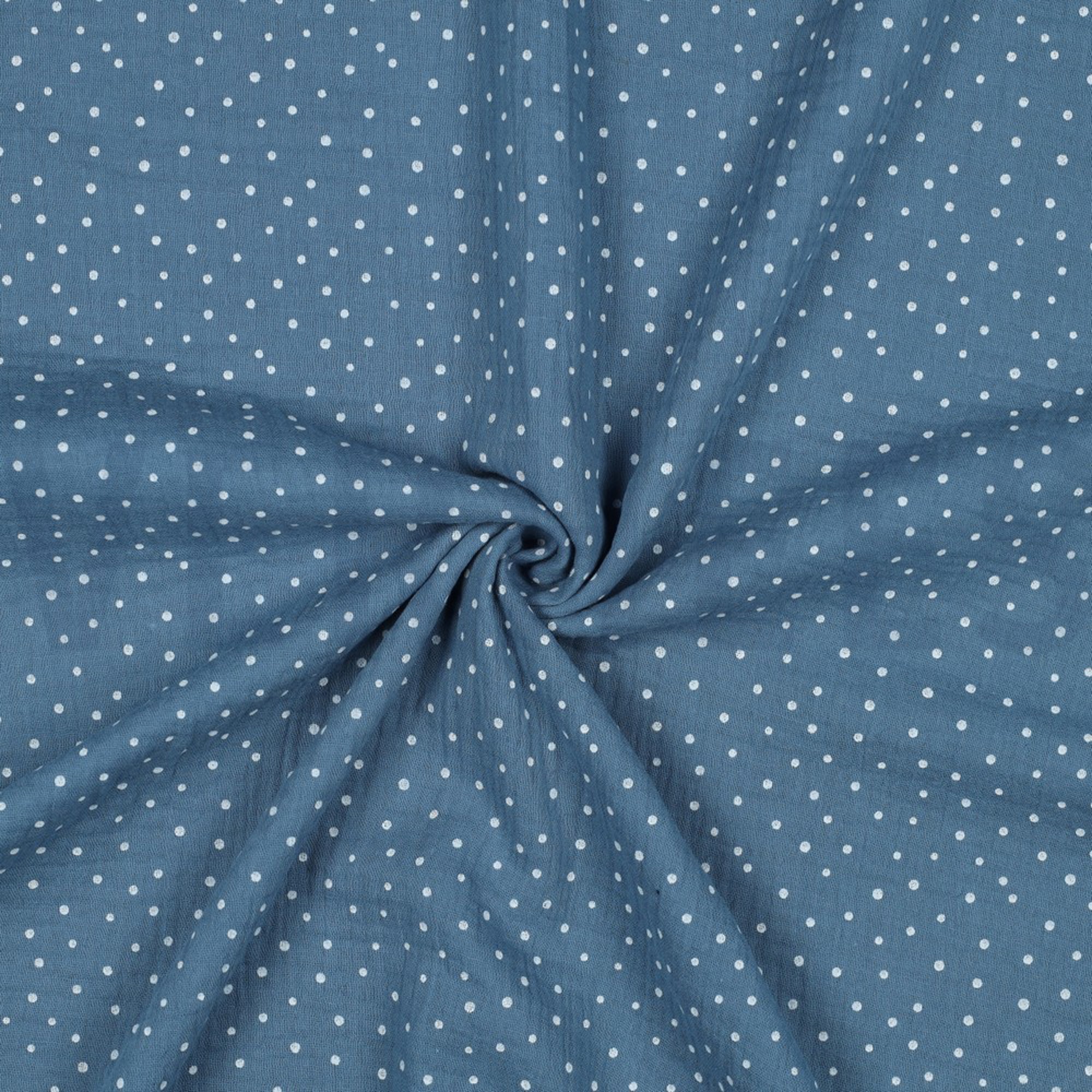 DOUBLE GAUZE LITTLE DOTS BLUE (high resolution) #3