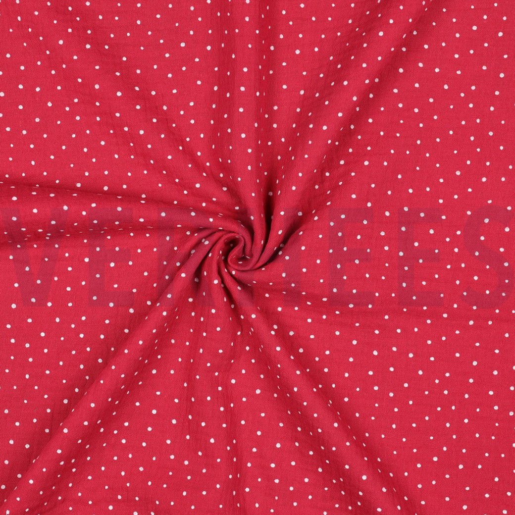 DOUBLE GAUZE LITTLE DOTS FUCHSIA #3