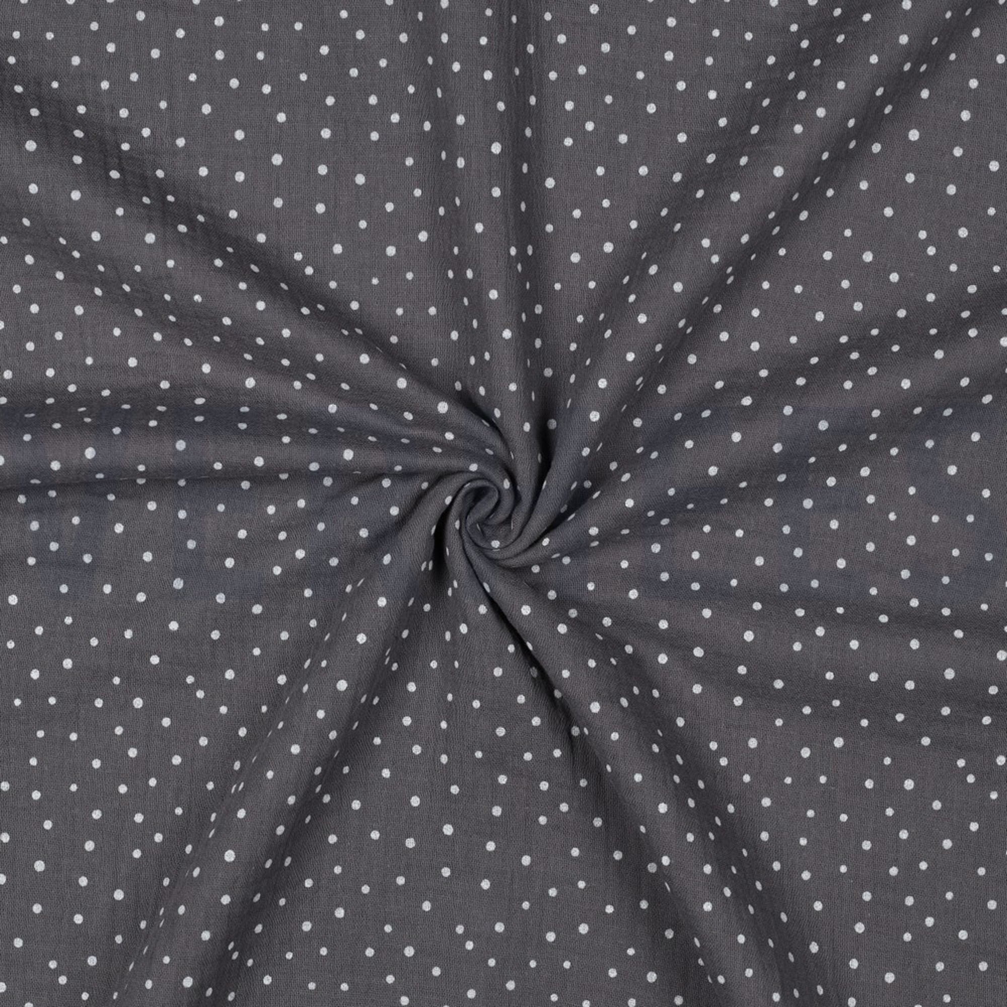 DOUBLE GAUZE LITTLE DOTS DARK GREY (high resolution) #3