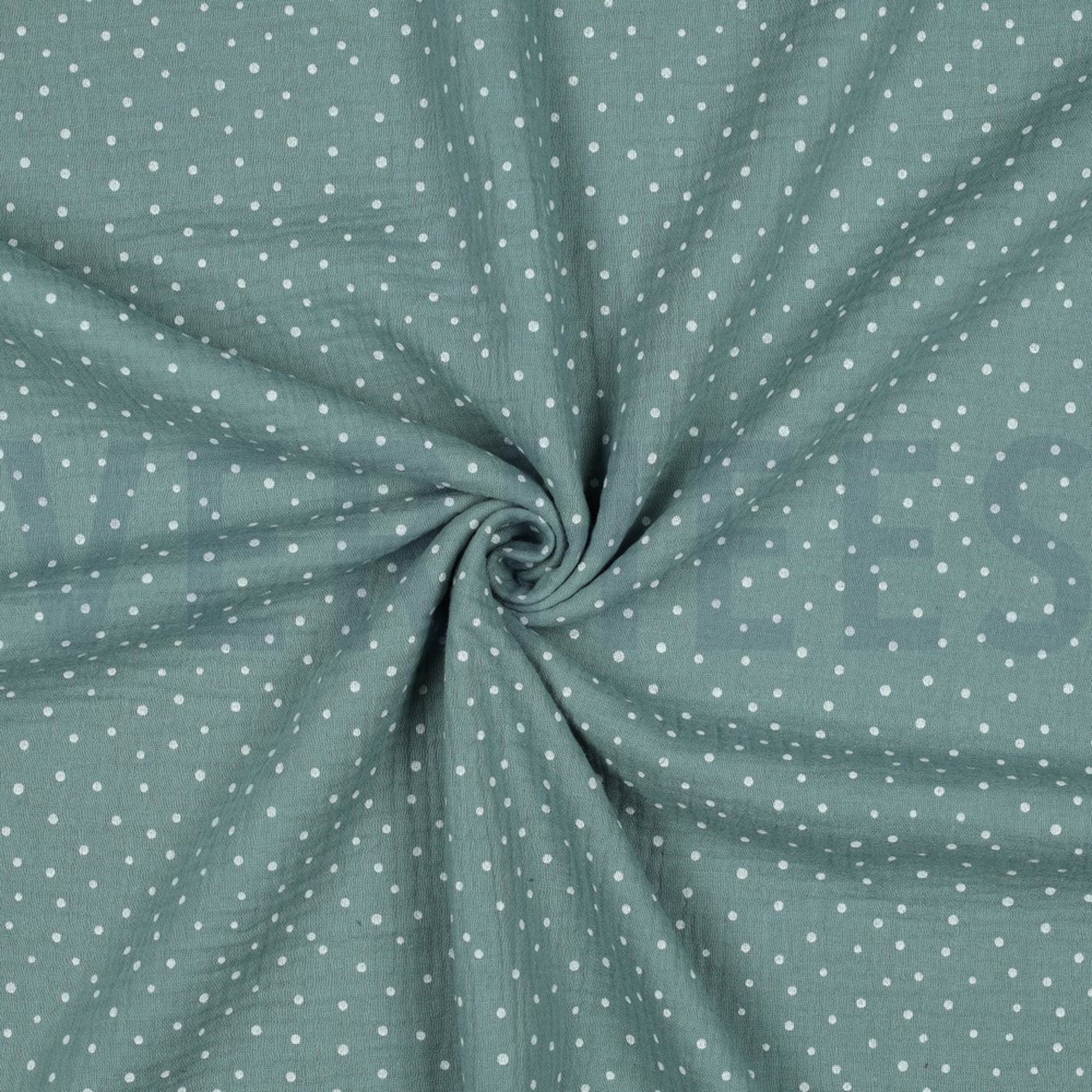 DOUBLE GAUZE LITTLE DOTS OLD GREEN (high resolution) #3