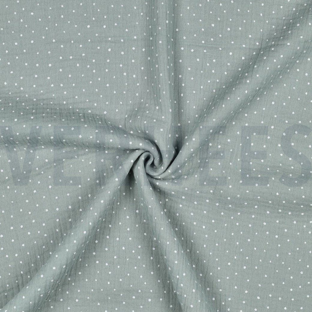 DOUBLE GAUZE LITTLE DOTS MINT #3
