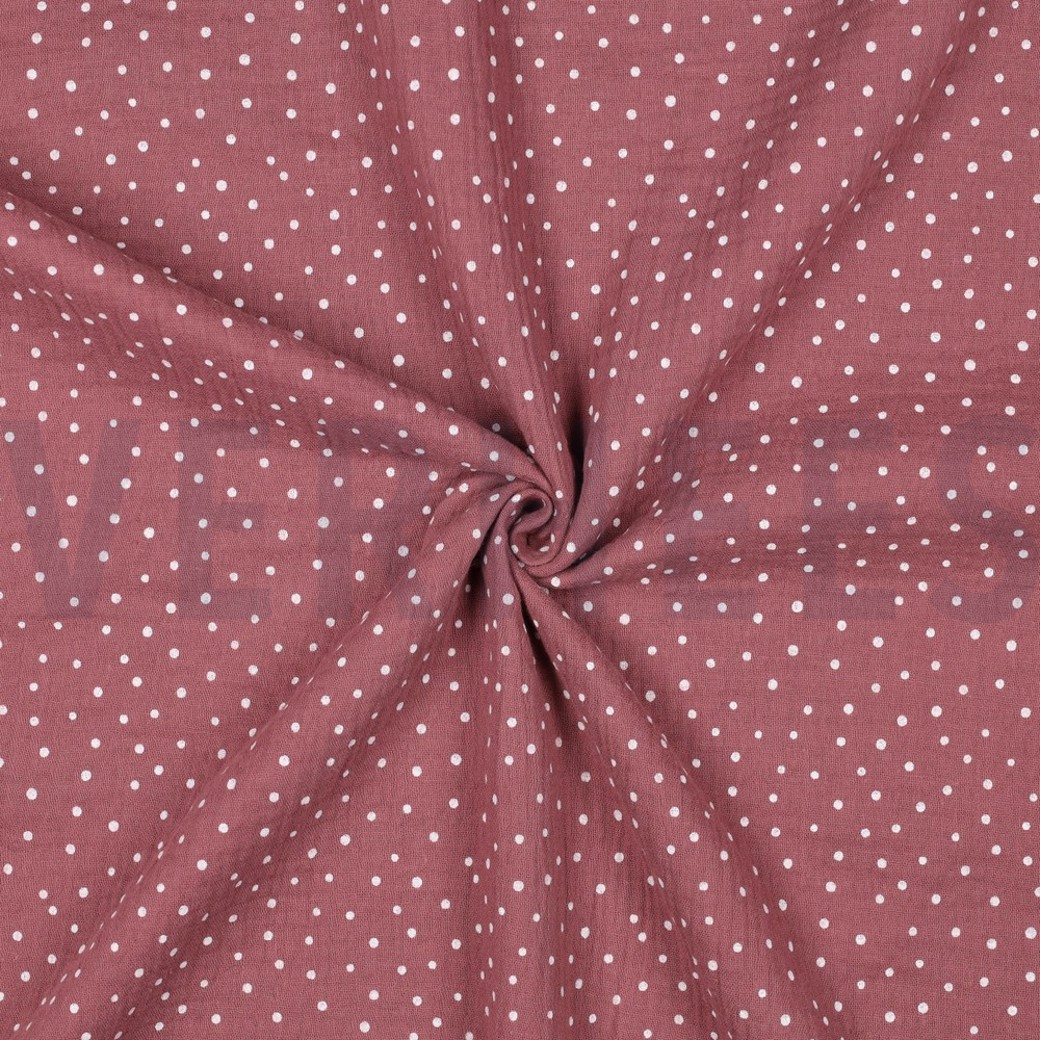 DOUBLE GAUZE LITTLE DOTS ROSEWOOD #3