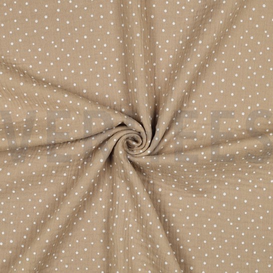 DOUBLE GAUZE LITTLE DOTS BEIGE #7