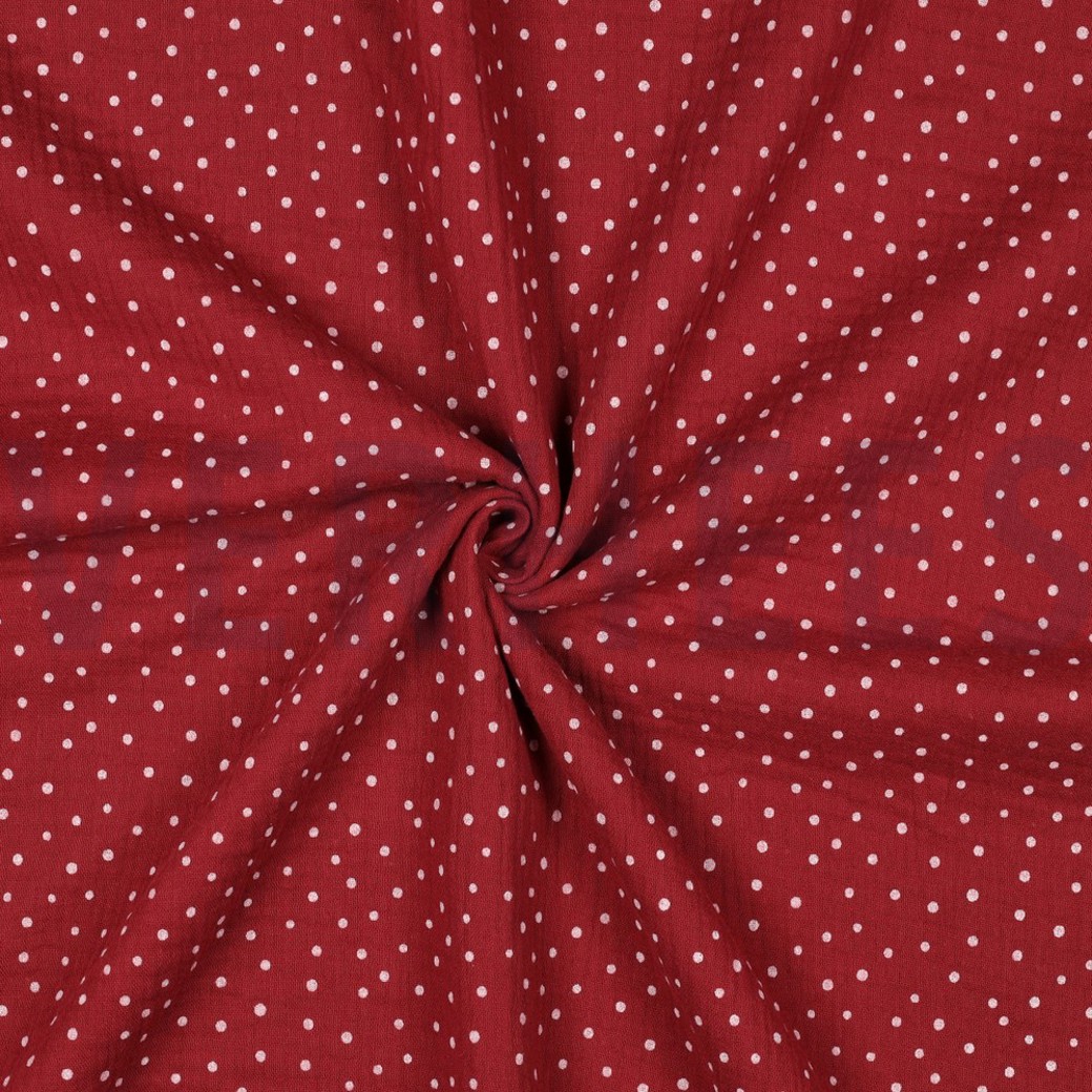 DOUBLE GAUZE LITTLE DOTS BERRY #3