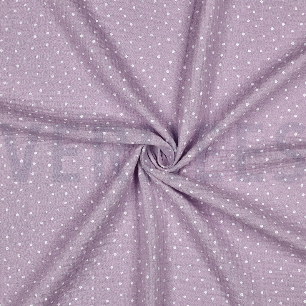 DOUBLE GAUZE LITTLE DOTS OLD LILAC #3