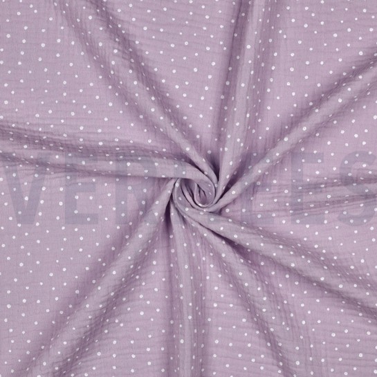 DOUBLE GAUZE LITTLE DOTS OLD LILAC #7