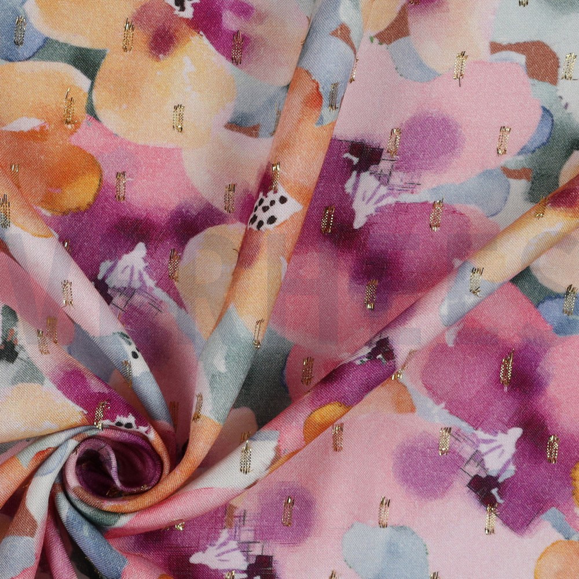 VISCOSE LUREX DIGITAL FLOWERS PURPLE / ORANGE (high resolution) #3