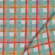 COTTON VOILE DIGITAL CHECK DARK MINT (thumbnail) #3