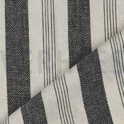 LINEN VISCOSE YARN DYED STRIPES BLACK (thumbnail) #3
