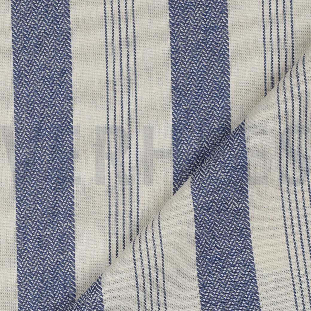 LINEN VISCOSE YARN DYED STRIPES BLUE #3