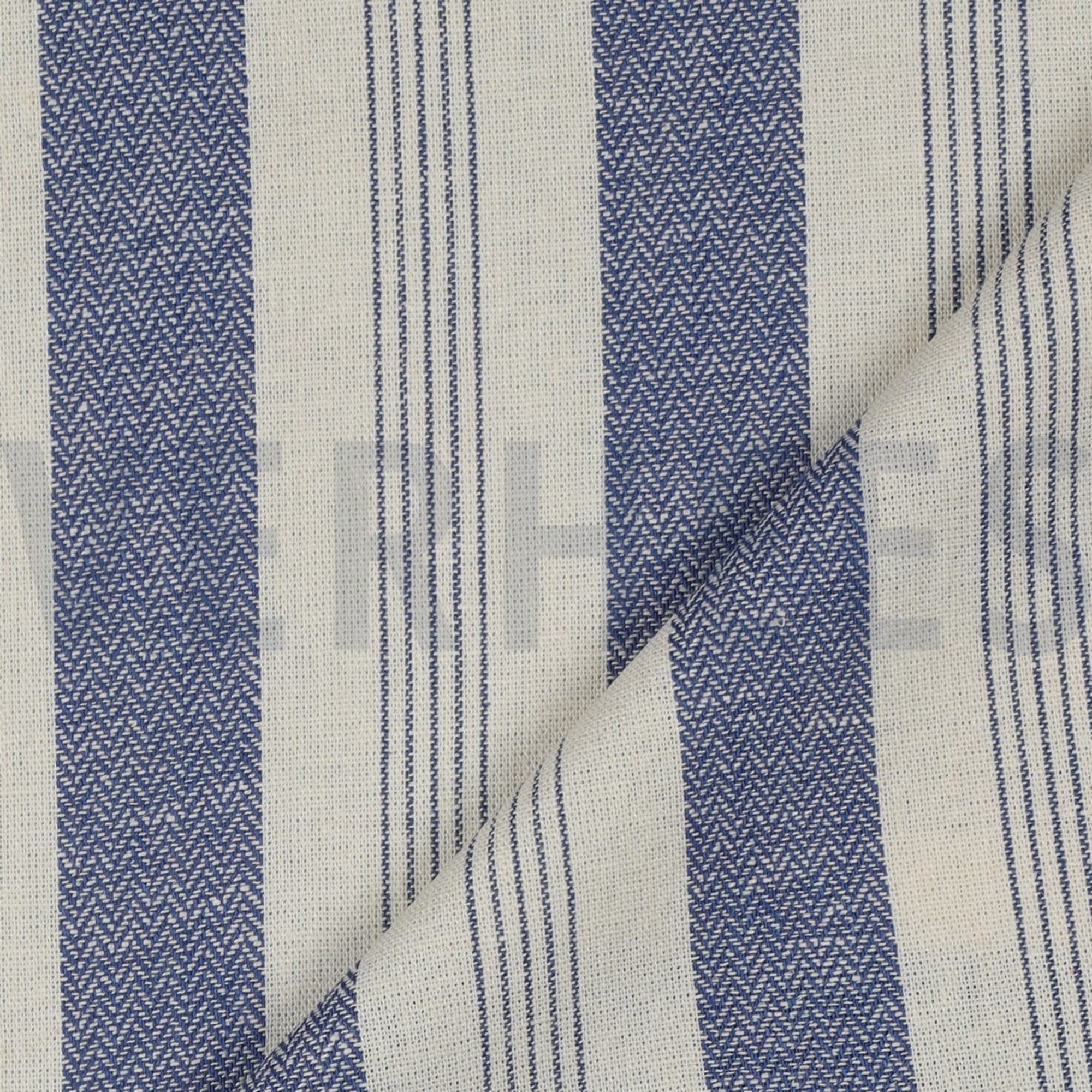LINEN VISCOSE YARN DYED STRIPES BLUE (high resolution) #3