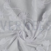 COTTON VOILE EMBROIDERY FLOWERS WHITE (thumbnail) #3