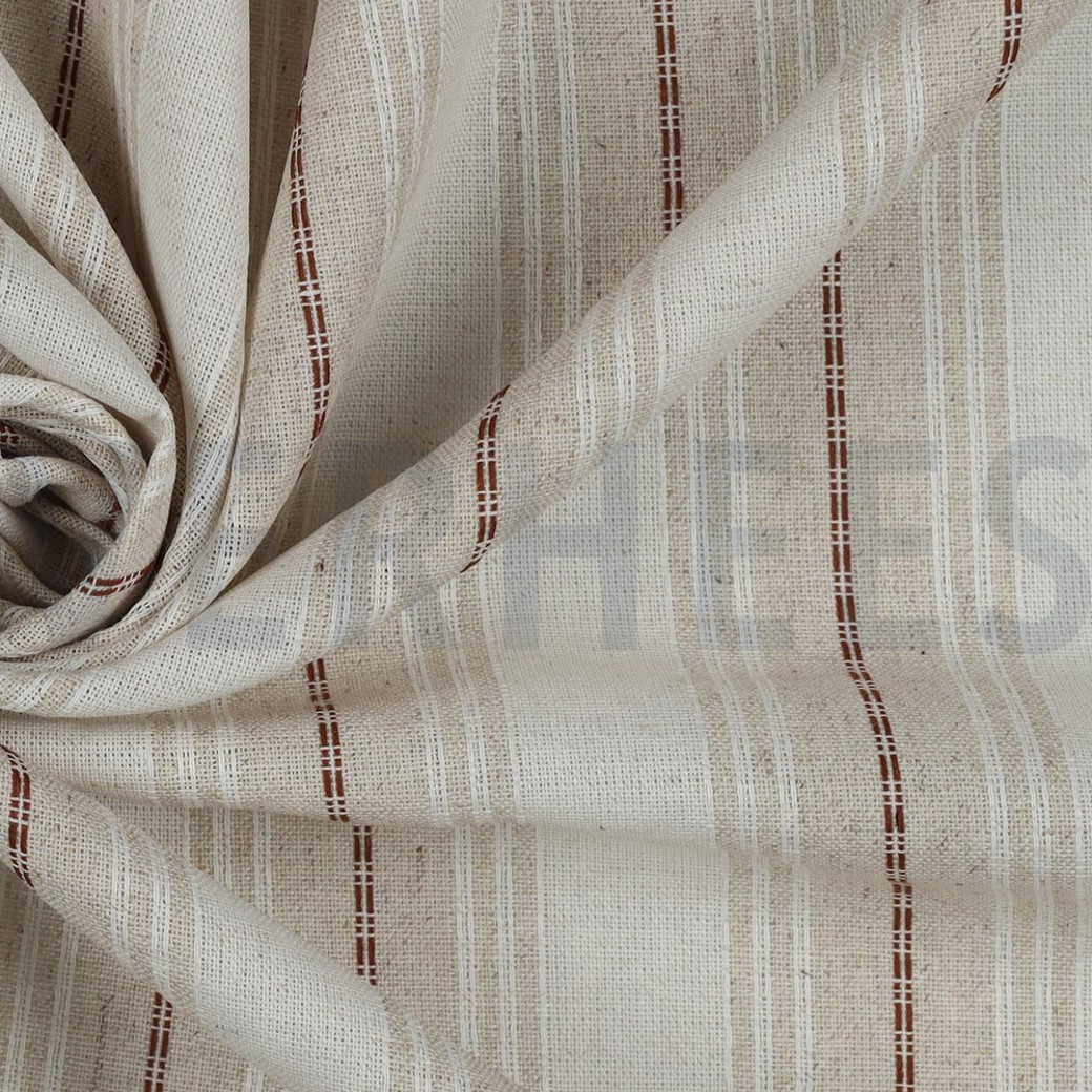 LINEN VISCOSE STRIPE BROWN #3