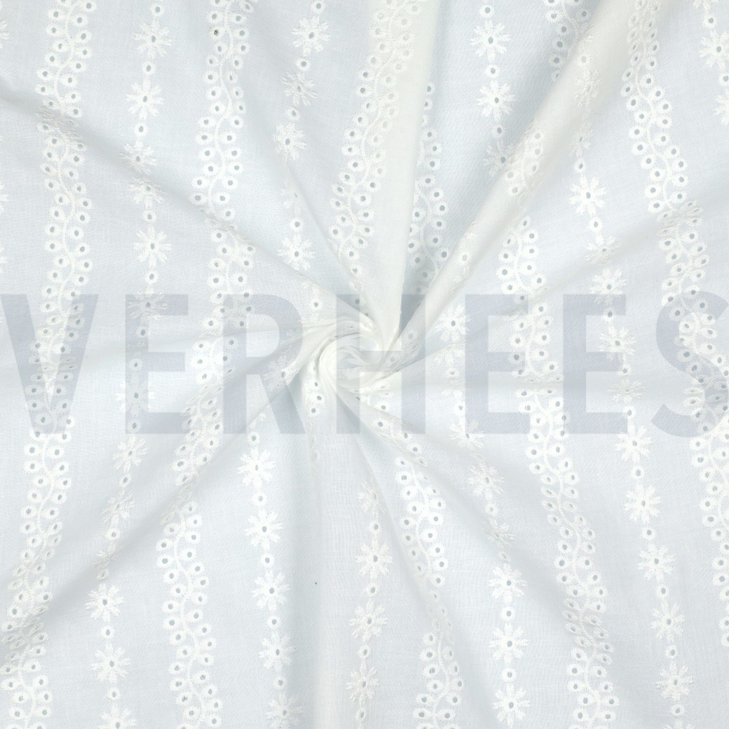 COTTON EMBROIDERY TWO-SIDE SCALLOP WHITE #3