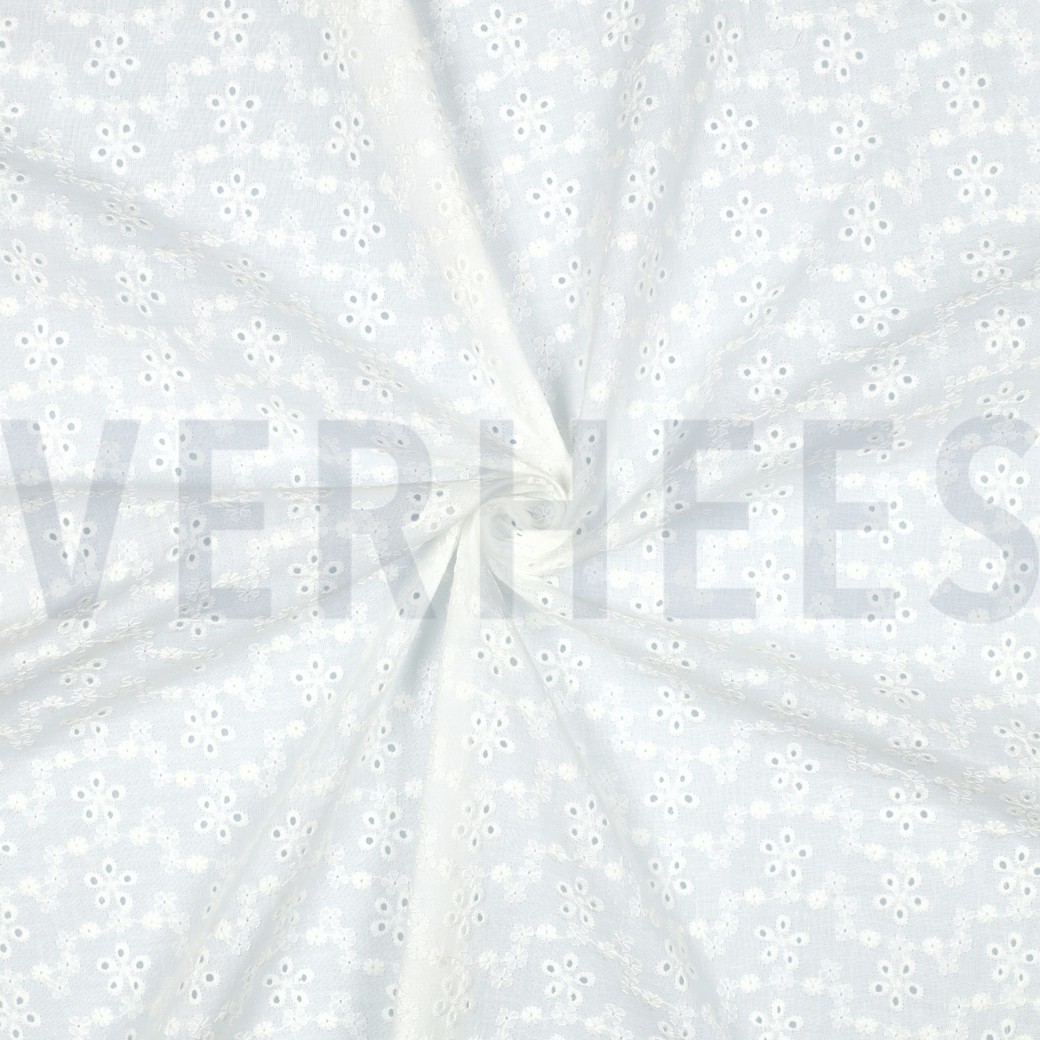 COTTON EMBROIDERY TWO-SIDE SCALLOP WHITE #3