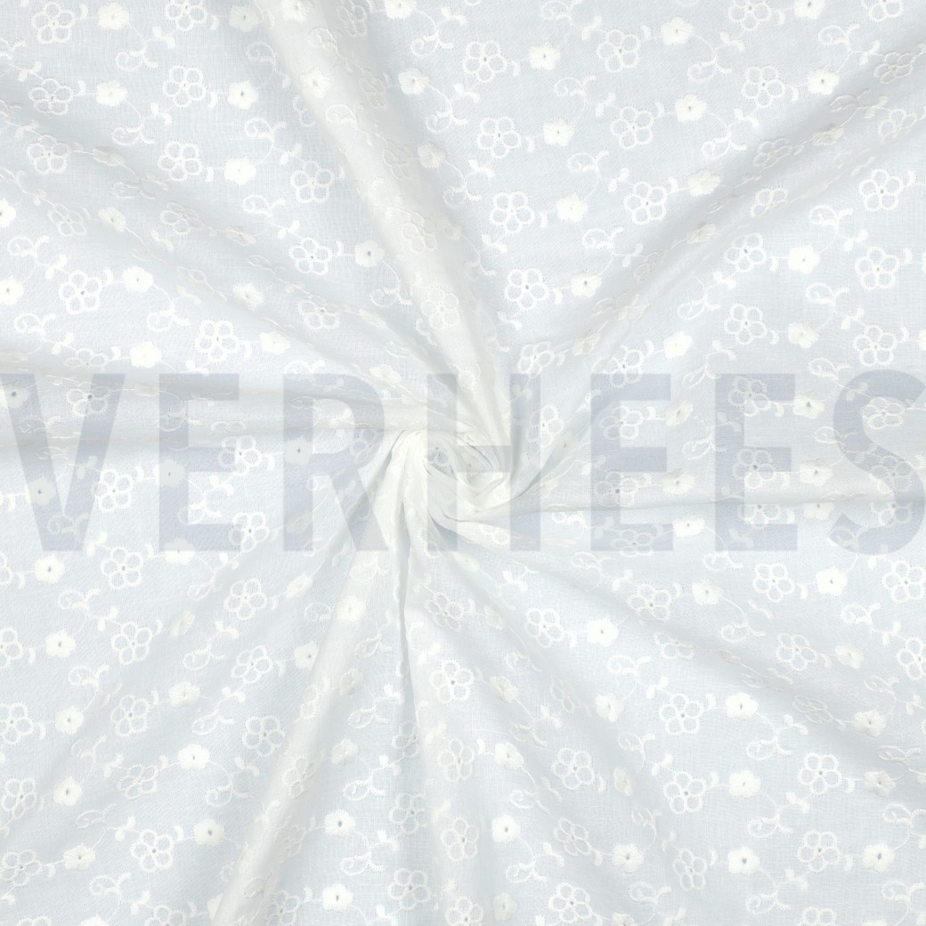 COTTON EMBROIDERY TWO-SIDE SCALLOP WHITE #3