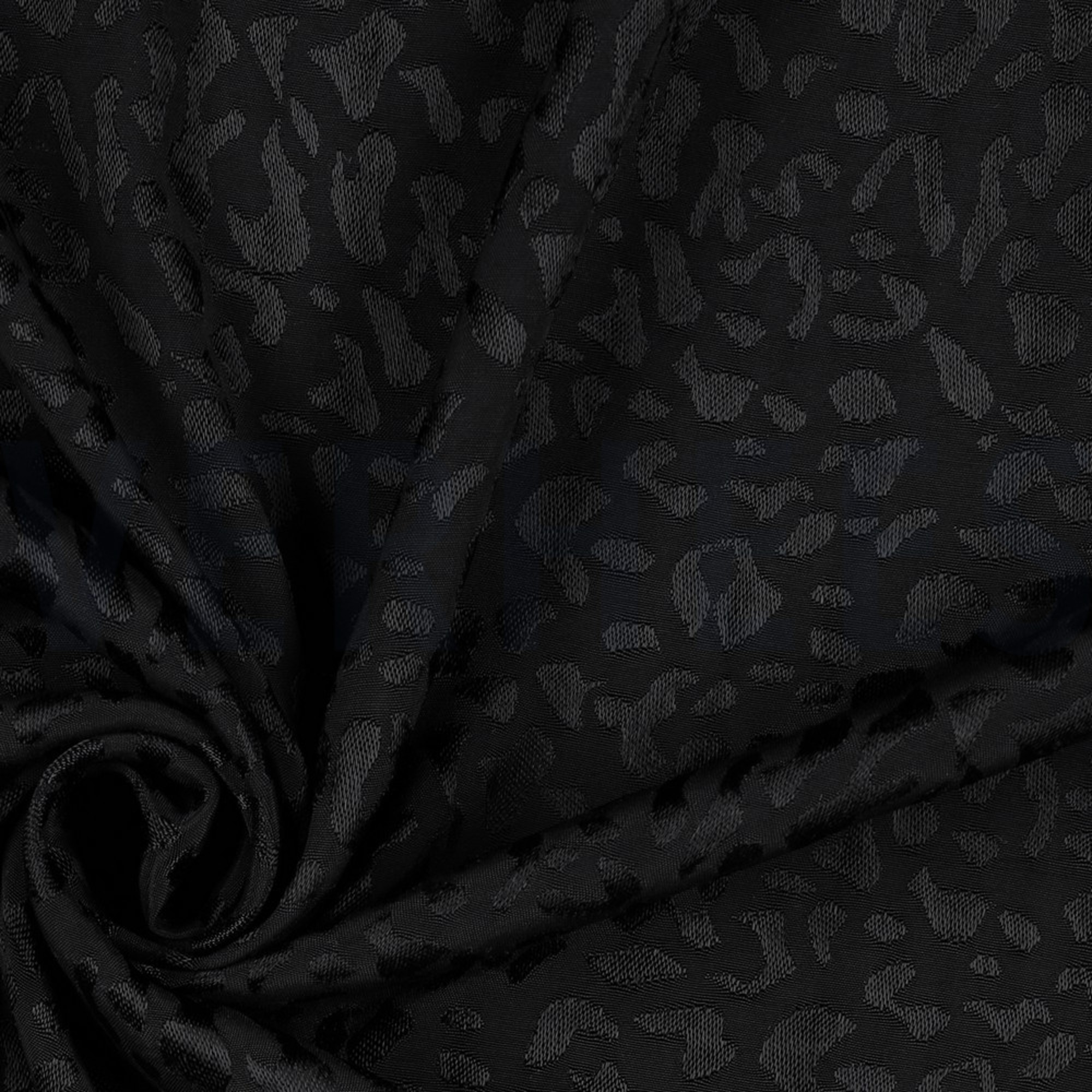 VISCOSE JACQUARD ANIMAL SKIN BLACK (high resolution) #3