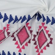 COTTON VOILE EMBROIDERY 1-SIDE WHITE / BLUE (thumbnail) #3
