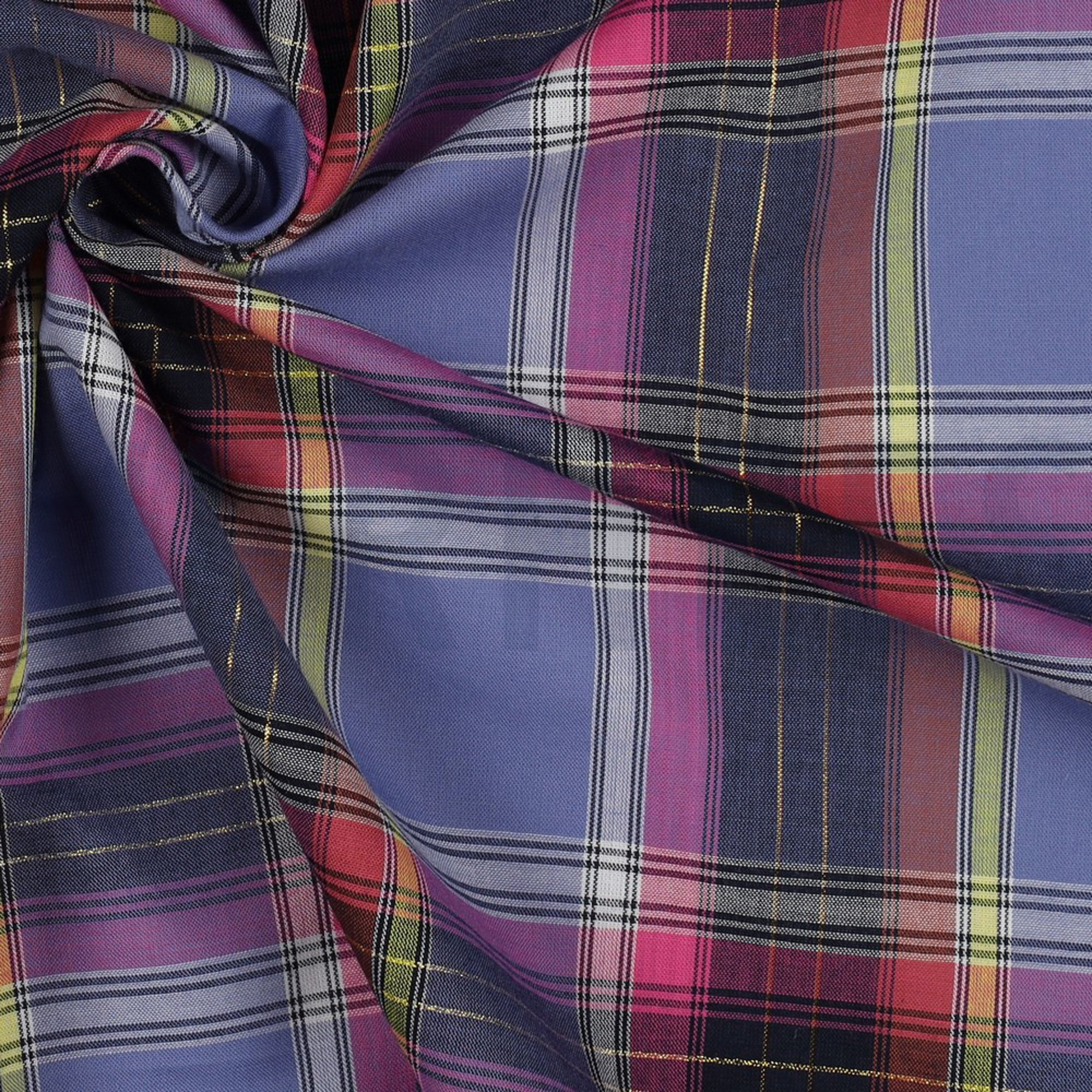 COTTON YARN DYED CHECK LUREX PURPLE (high resolution) #3
