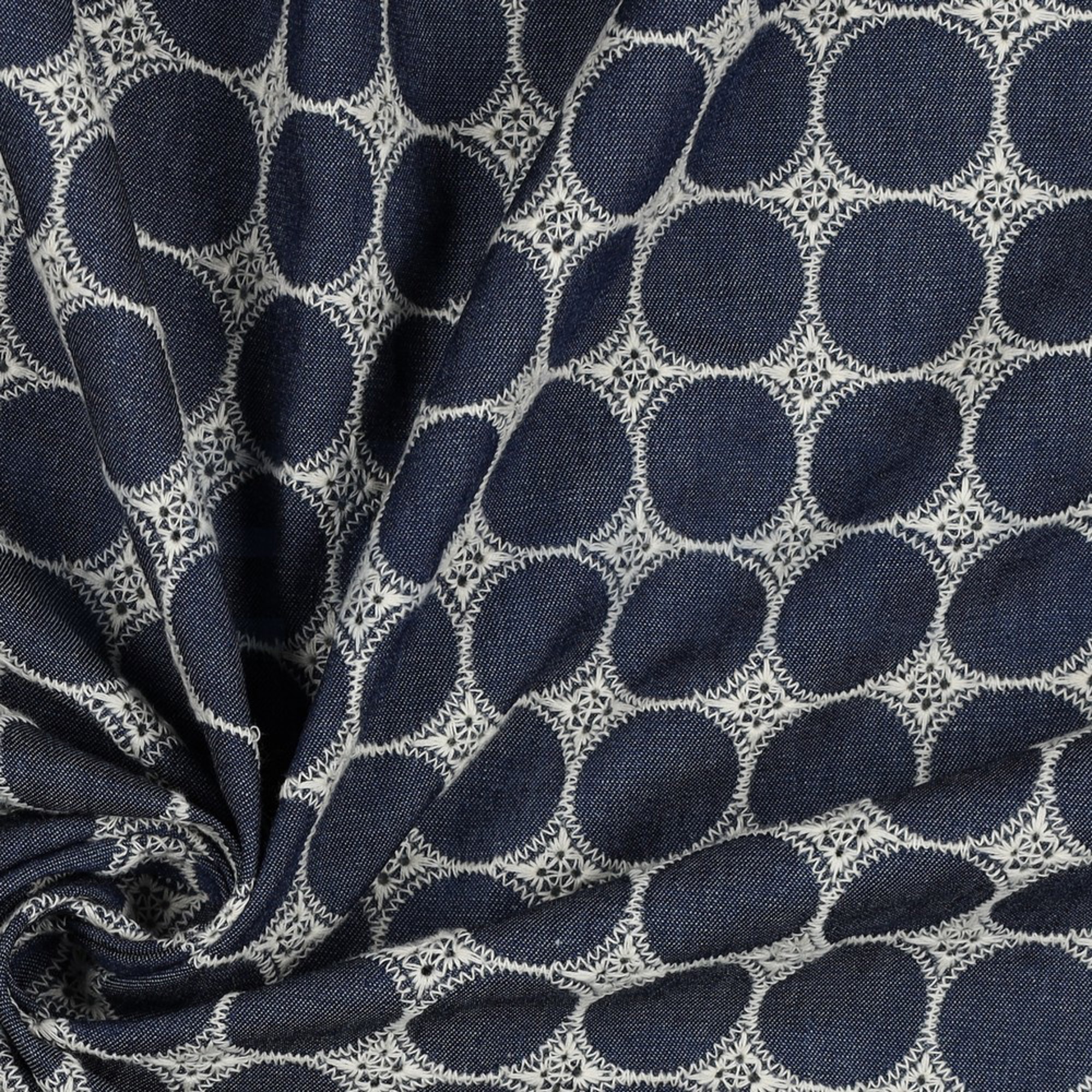 JEANS EMBROIDERY CIRCLES DARK BLUE (high resolution) #3