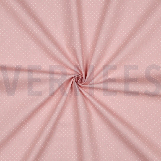 KATOENEN POPLIN KLEINE STIPPEN OUDROZE #7