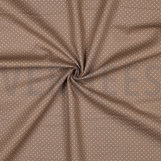POPELINE DE COTON PETITS POINTS TAUPE #7
