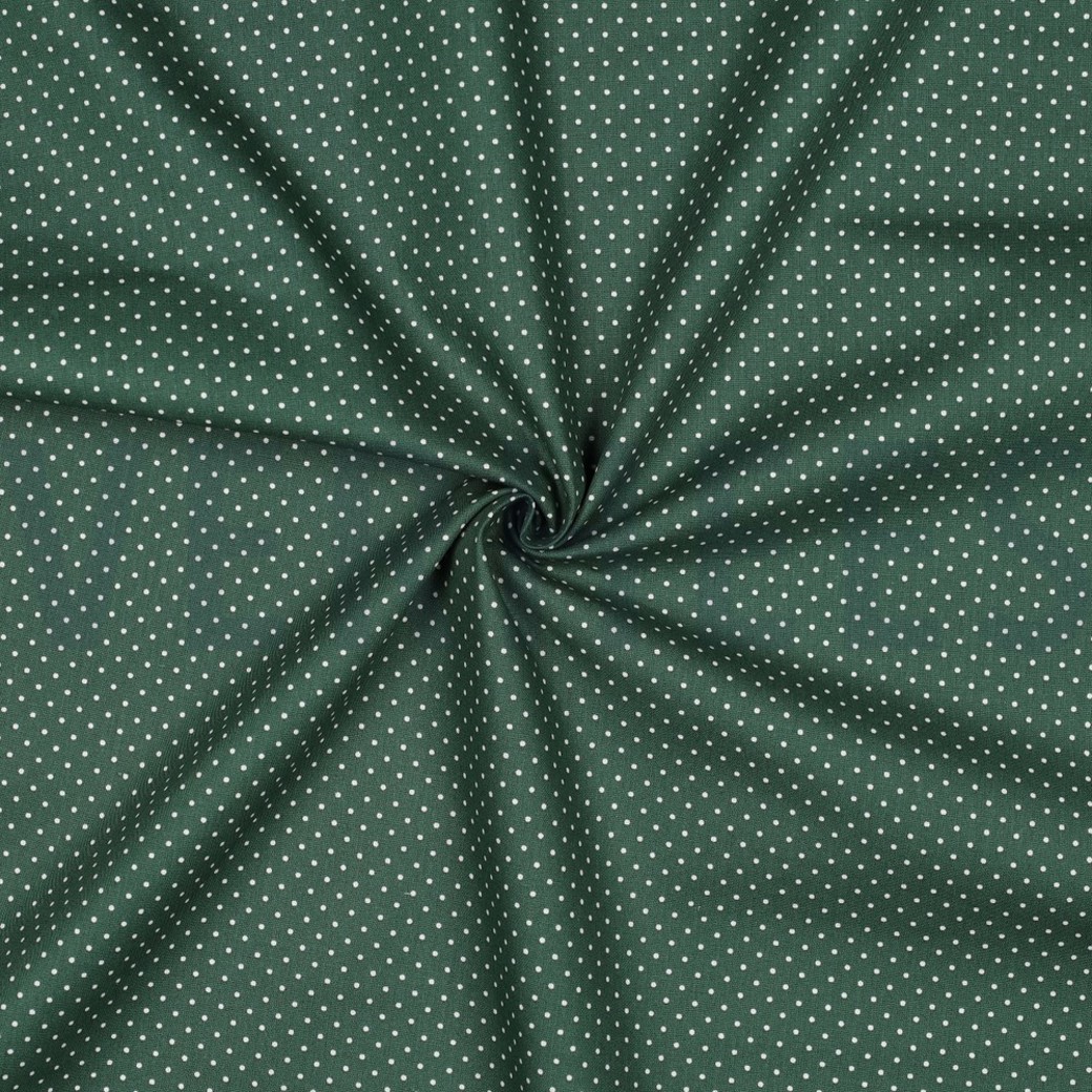POPLIN PETIT DOTS DARK GREEN #3