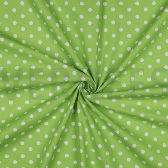 BAUMWOLLE POPELINE PUNKTE LIMETTE #7