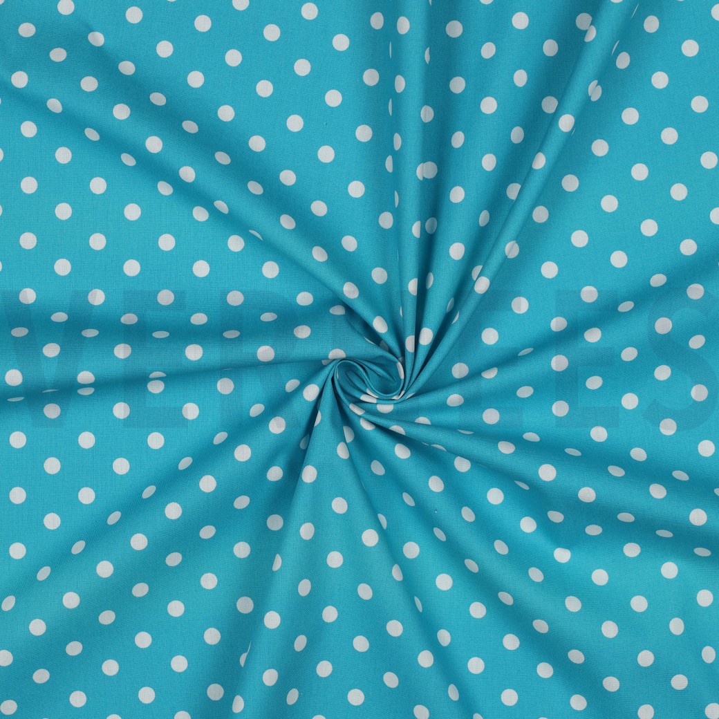 POPLIN DOTS TURQUOISE #3