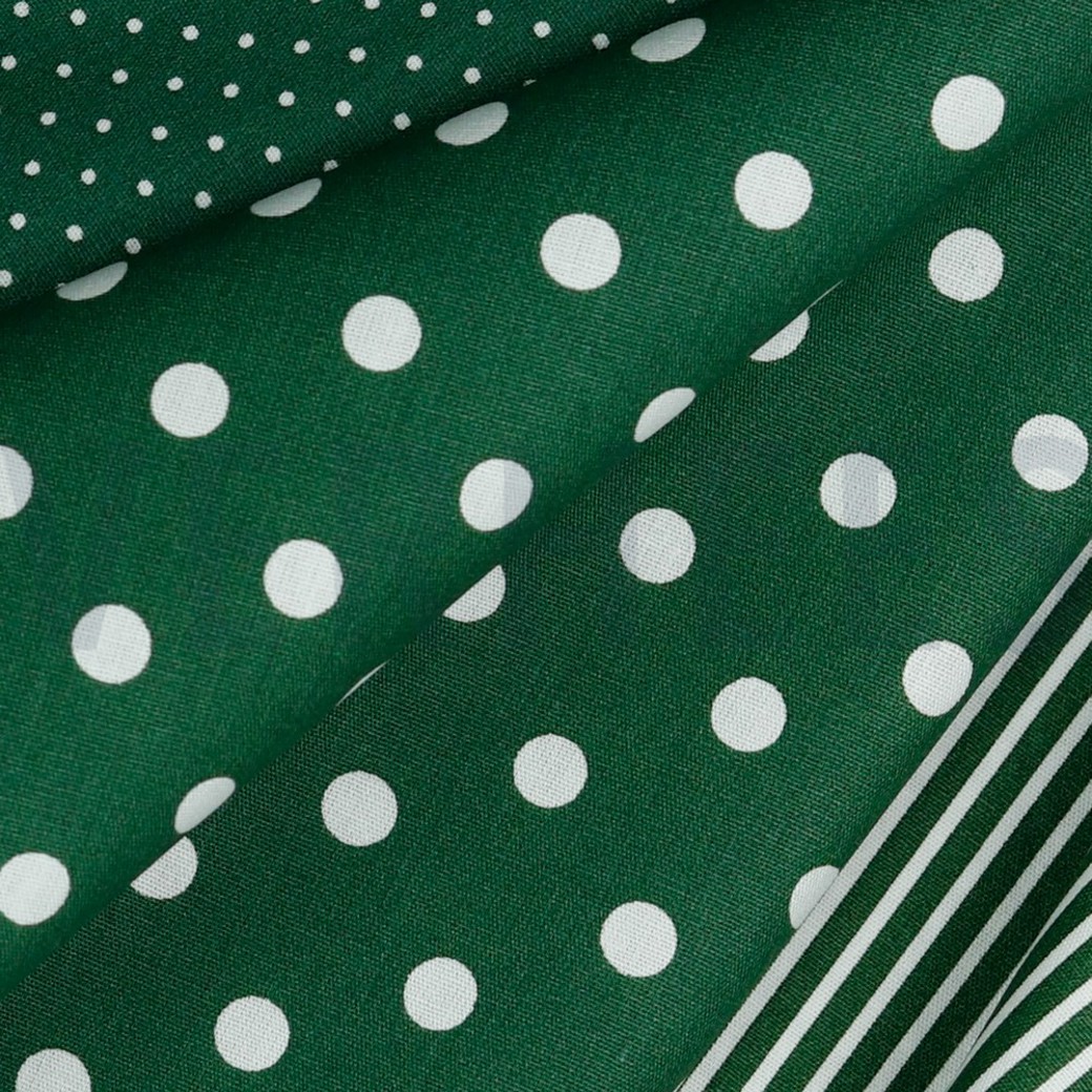 POPLIN DOTS DARK GREEN #3