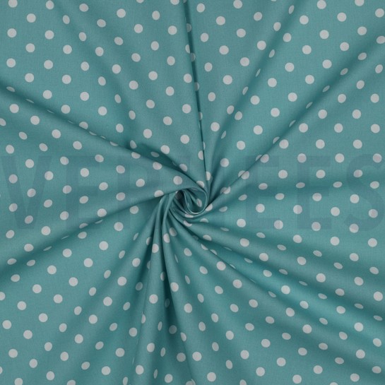 BAUMWOLLE POPELINE PUNKTE ALTGRÜN #7
