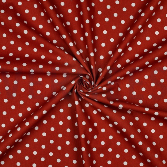 KATOENEN POPLIN STIPPEN TERRACOTTA #7