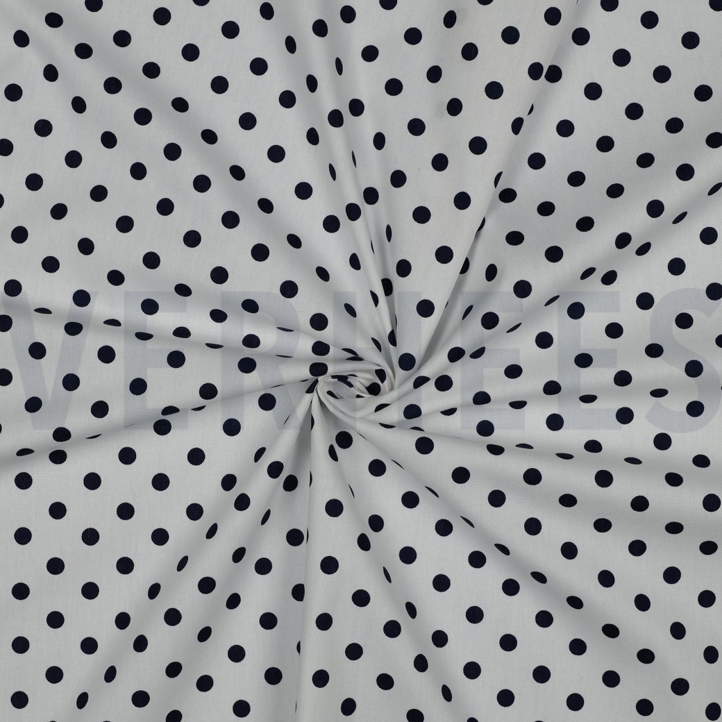 POPLIN DOTS WHITE/NAVY #3