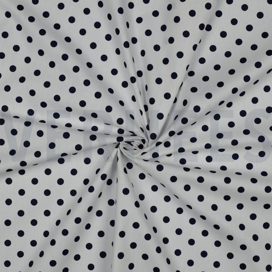 POPLIN DOTS WHITE/NAVY #7