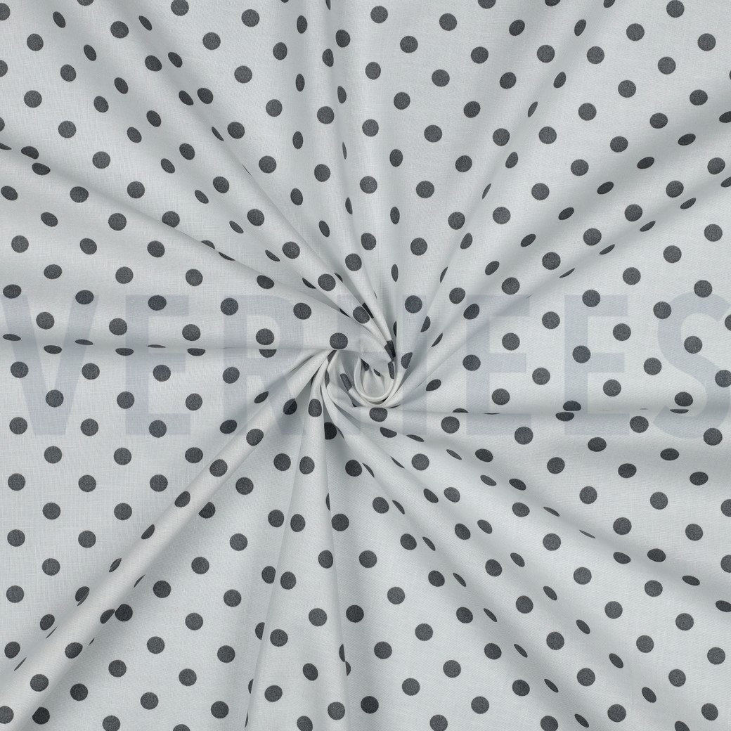 POPLIN DOTS WHITE/GREY #3