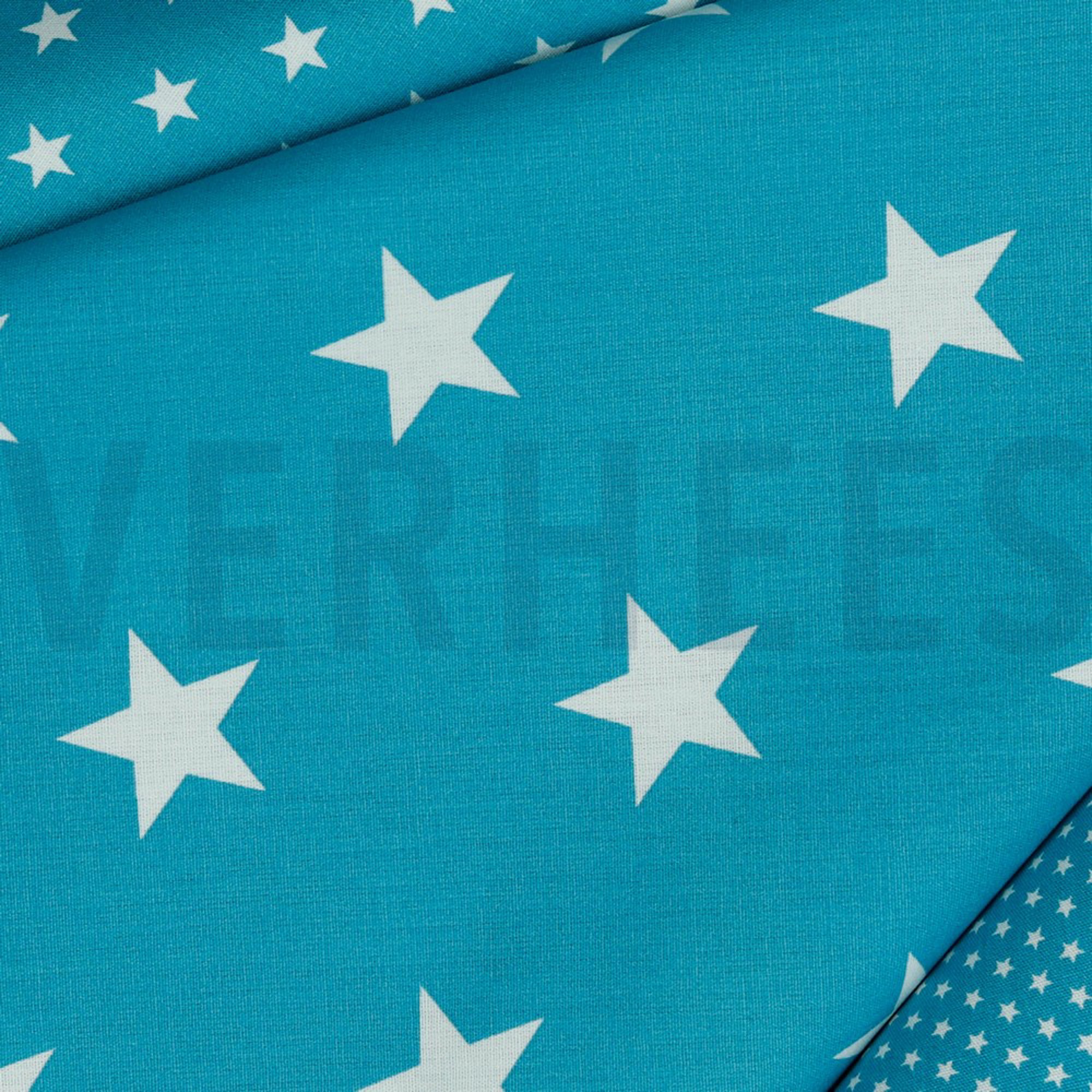 POPLIN STARS TURQUOISE (high resolution) #3