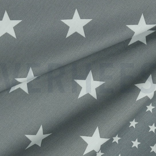 POPLIN STARS GREY #7
