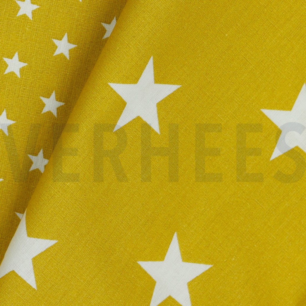 POPLIN STARS OCHRE #3