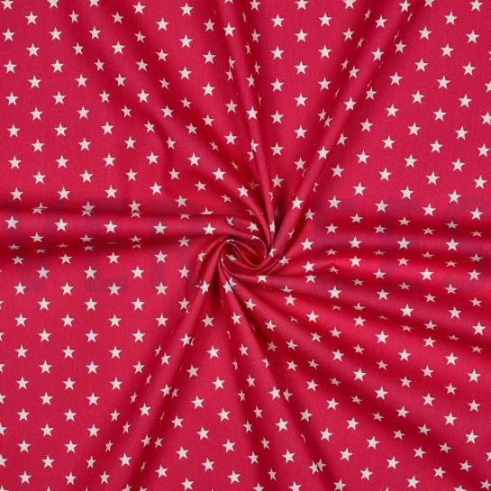 BAUMWOLLE POPELINE KLEINE STERNE ROSA #7