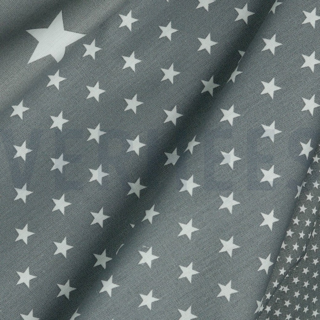 POPLIN PETIT STARS GREY #3