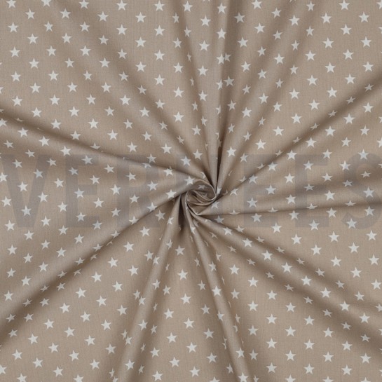 KATOENEN POPLIN KLEINE STERREN ZAND #7