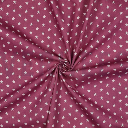 KATOENEN POPLIN KLEINE STERREN MAUVE #7