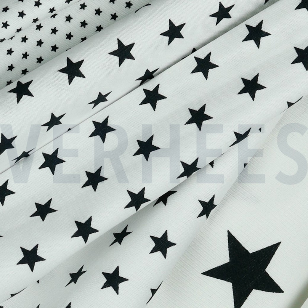 POPLIN PETIT STARS WHITE/BLACK #3